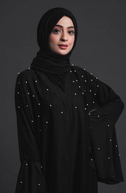 Midnight Pearl Black Abaya